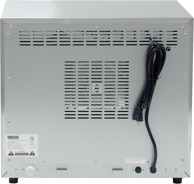 Kratos Commercial Oven, Half Size Countertop Electric Convection Oven with Steam Control, Stainless Steel, 208/240V (29M-059)