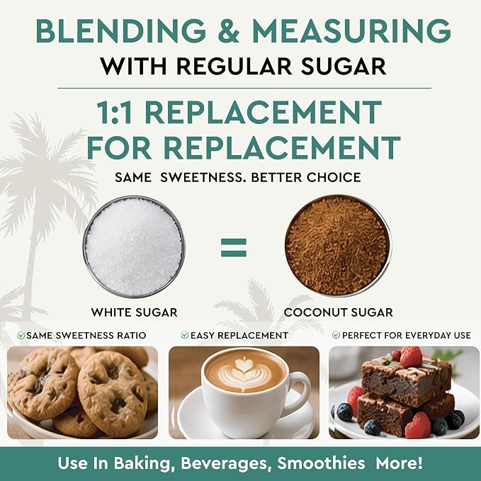 Rasika Organic Coconut Sugar, Unrefined Low Glycemic Sweetener Coconut Sugar for Baking Cooking & Beverages Cocunut Sugar Vegan, Gluten-Free, Non-GMO, Cane Sugar Alternative (300Gms)