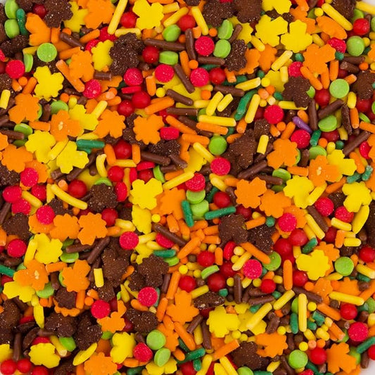 Sentovac Thanksgiving Autumn Sprinkles Edible Maple Leaves Fall Confetti Sprinkles for Cake Decorating Cookie Cupcake Topper Baking Decorations Thanksgiving Halloween Christmas Supplies
