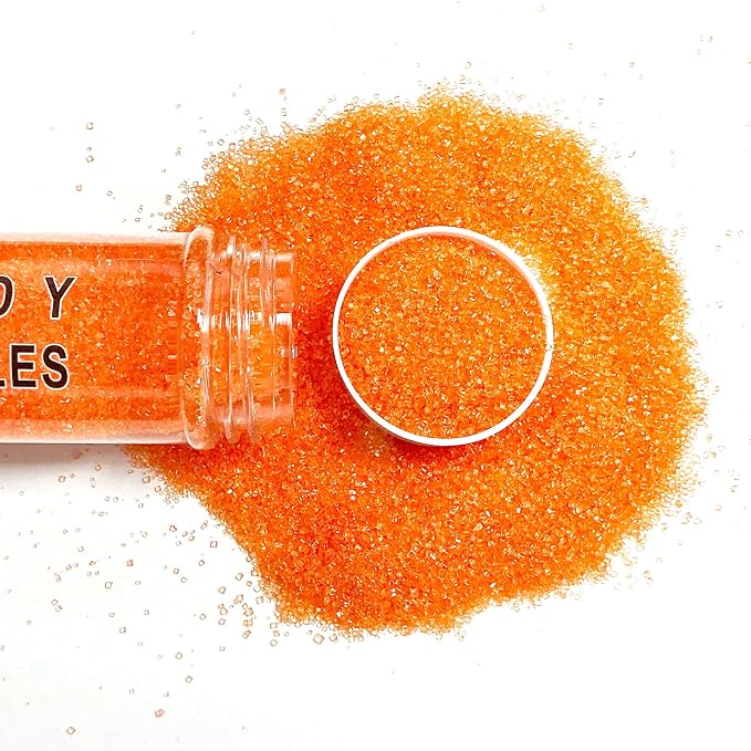 Edible Orange Sanding Sugar Sprinkles 142g/ 5.01oz Edible Sugar Crystals, Baking Cake Decorations Ice Cream Toppings and Cookie Decorating for Wedding Parties Valentines Halloween Christmas