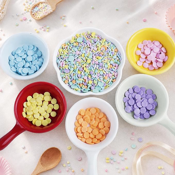 Pastel Sprinkles for Cake Decorating, 4.6oz Colorful Nonpareils Jimmies and Confetti Sugar Sprinkles for Baking Cake Cupcake Donuts Ice Cream Topping