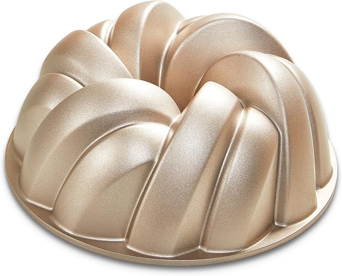 KITESSENSU Nonstick Braided Rope Cake Pan – 9.45” Fluted Tube Pan for Baking Pound Cake, Cast Aluminum Moldes para Pasteles, Cake Pans for Baking, Easy Release, High-Heat Resistant, Easy to Clean