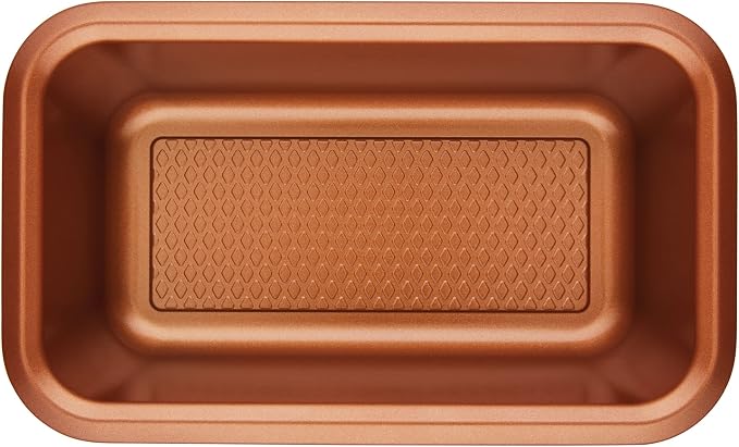 Ayesha Curry Bakeware Nonstick Meatloaf/Loaf Pan Set, Two 9 Inch x 5 Inch, Copper