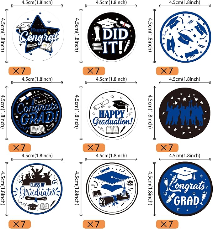 63 PCS Edible 2026 Graduation Cupcake Toppers Diploma Congrats Grad Cap Cupcake Picks Edible I Did it Cake Decorations for Class of 2026 Graduation Theme Party Decorations Supplies Dark Blue