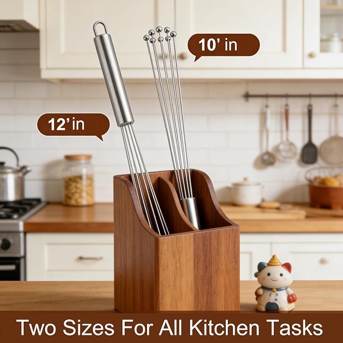 Whisk Set, Stainless Steel Ball Whisk Kitchen Tools Ideal for Cooking, Blending, Whisking, Beating & Stirring