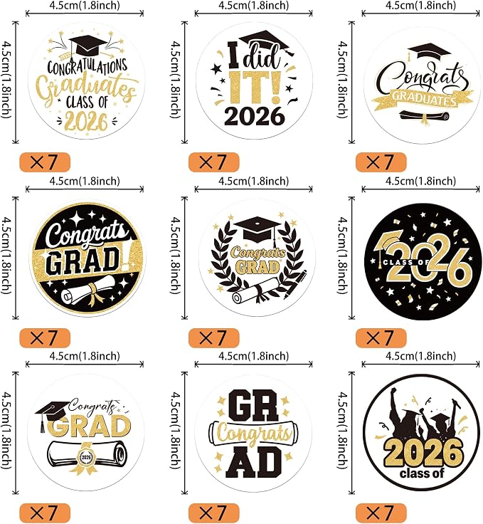 63 PCS Edible 2026 Graduation Theme Cupcake Toppers Diploma Class of 2026 Cake Decorations Edible Congrats 2026 Grad Cap Cupcake Picks for Congratulations 2026 Graduation Theme Party Supplies Gold