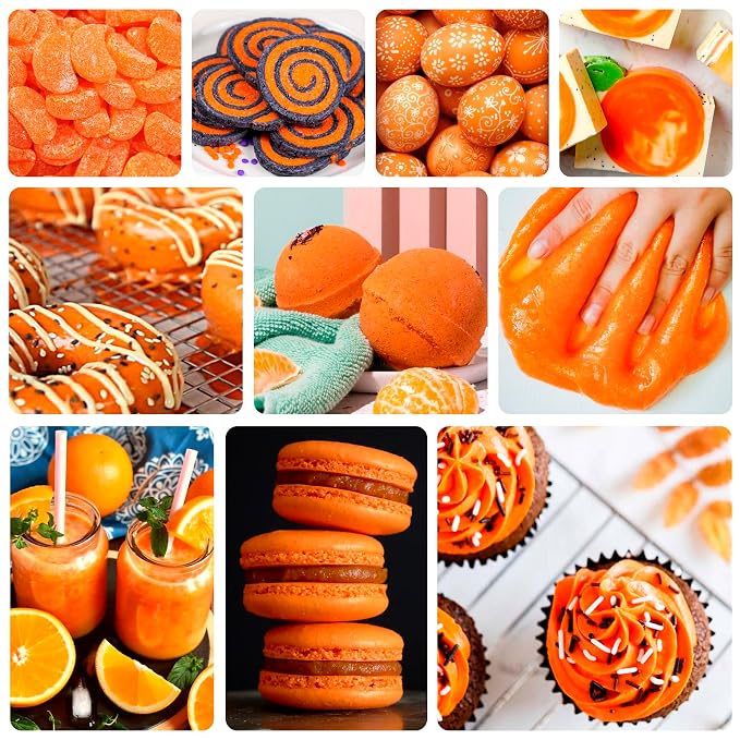 Orange Food Coloring Liquid - Vibrant Liquid Icing Food Coloring Set for Baking, Cake Decorating, Easter Egg, Airbrush - Tasteless Food Dye for Fondant, Slime, DIY Crafts - 5.5 Fl.oz / 160ml Each