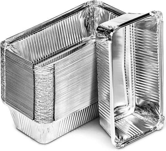 DecorRack 40 Bread Loaf Pans 8.5 x 4.5 Inch 2 Lb Aluminum Foil Pans Food Storage Container, For Cooking, Baking, Storing, Meal Prep Homemade Bread Pans (40 Pack)