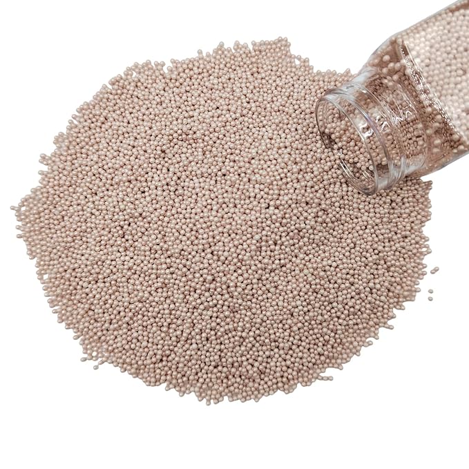 Homankit Rose Gold Nonpareils Sprinkles Edible Cookie Decorations Mini Pearls for Decorating Cake, Baking, Cupcake Toppers, Ice Cream, Donuts 3.88 Ounce