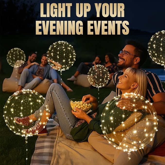 10 Pcs LED Balloons Light Up Balloons for Party - Clear TPU Material, String Lights with Individual Switches, Suitable for Helium and Air - Bright Light Up Decorations for Outdoor and Indoor Events