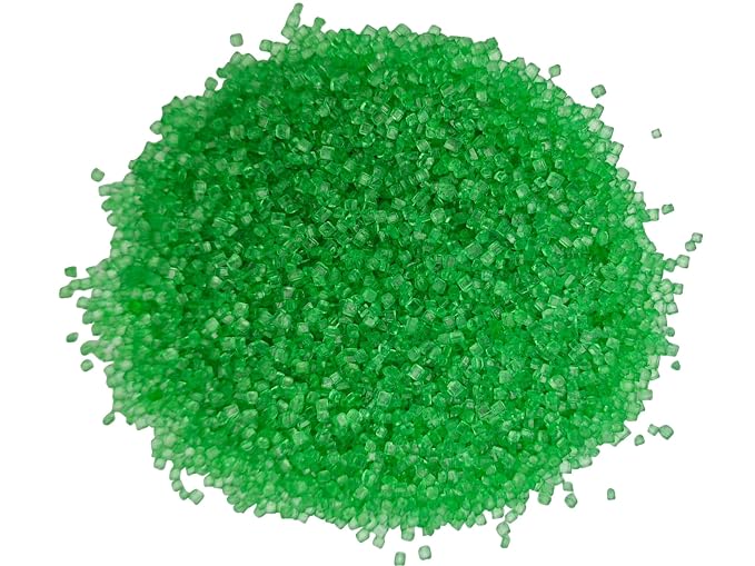 Edible Decorative 5 Ounce Coarse Crunchy Large-grained Green Sanding Sugar Sprinkles for Baking, Sparkling Crystals for Cakes, Cookies, Cupcakes, Ice Cream Topping and Rimming Sugar