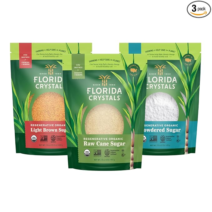 Florida Crystals Regenerative Organic Sugars, Baker's Collection (Pack of 3)