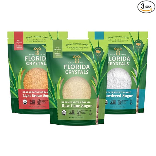Florida Crystals Regenerative Organic Sugars, Baker's Collection (Pack of 3)