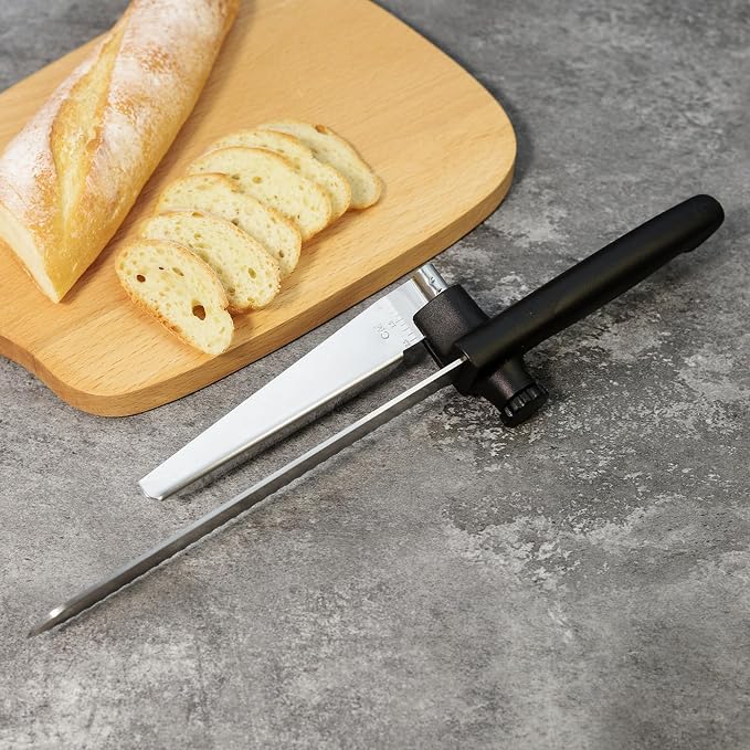 Bread Slicer for Homemade Bread, Sourdough Baking Supplies, Cake Knife, Sour Dough tools, Lame, Scoring Tool, Serrated Knives, Accessories for Sourdough Rounds, Adjustable Slicing Guide.