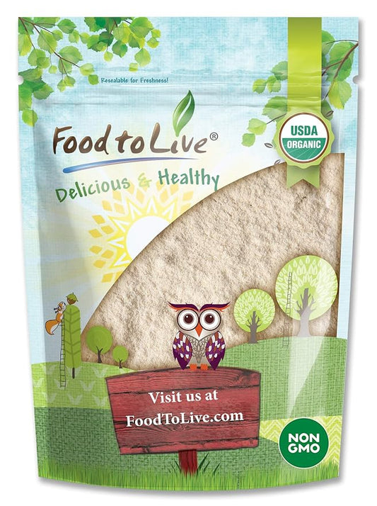 Food to Live Organic White Quinoa Flour, 8 Ounces – Non-GMO, Fine Ground Whole Grain, Vegan, Kosher, Bulk Powder, Perfect for Baking and as Thickener