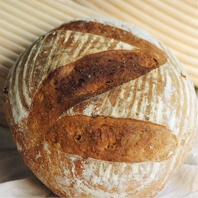 1pcs 10" Round Banneton Brotform Bread Dough Proofing Rising Rattan Basket & Liner,Banneton Proofing Basket Set - for Home Bakers (Sourdough Recipe) & Bread Making