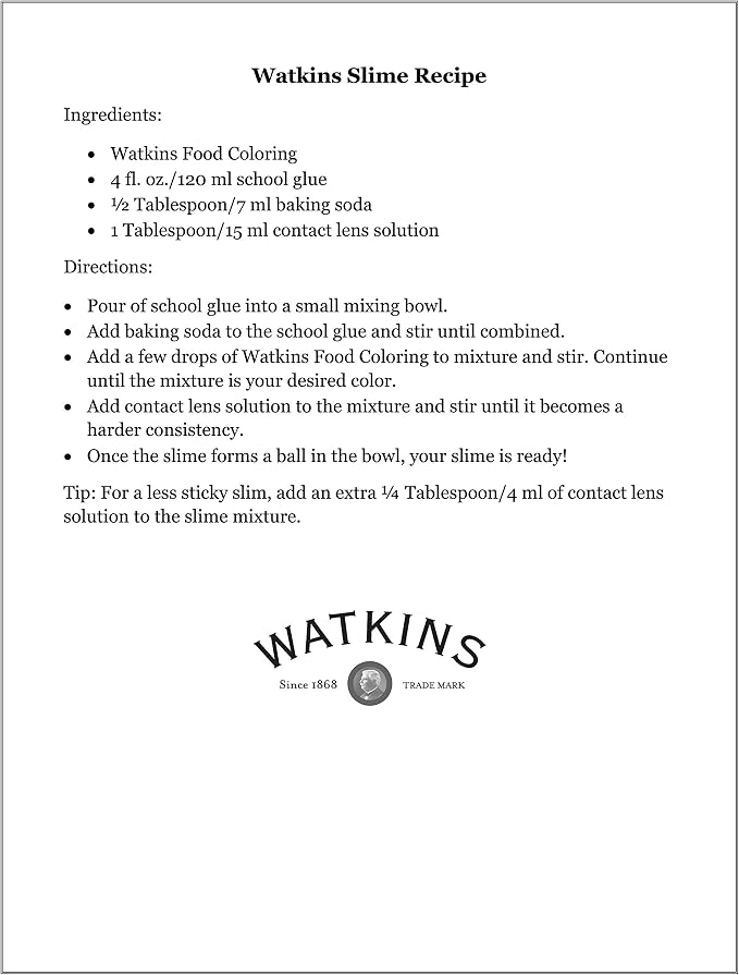 Watkins Assorted Food Coloring, 1 Each Red, Yellow, Green, Blue, 0.3 oz bottles, 4 Count (Pack of 2)