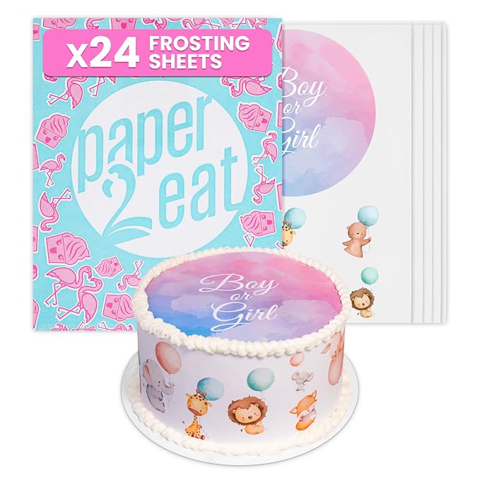 paper2eat Frosting Sheets Premium 8.5“ x 11“ – 24 count – White Edible Icing Sheets - Kosher Certified