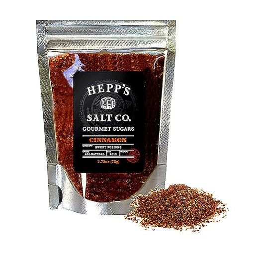 HEPP’S Salt Co. Cinnamon Sugar | Artisan Gourmet Sugar with Organic Cane Sugar & Korintje Cinnamon | Small-Batch Baking Sugar for Coffee, Oatmeal, Cocktail Rims & Dessert Finishing