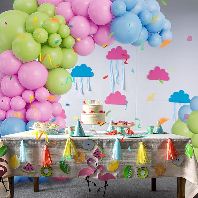 Blue and Pink Balloon Arch Garland Kit-Lime Green Balloon Latex Light Blue Balloon 122Pcs for Birthday,Graduation,Picnic,Baby Shower,Christmas Party Decoration.