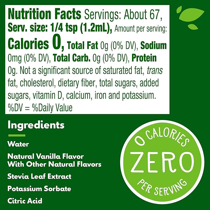 Truvia Zero-Calorie Liquid Sweetener from the Stevia Leaf, Vanilla Flavor, 2.7 Fl Oz Bottle (Pack of 3)