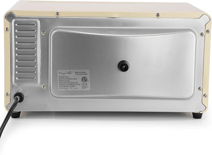 MegaChef 9.5 Quart Electric Counter Top 2 Slice Toaster Oven with Built in Timer, Bake, Broil, Toast (Cream)
