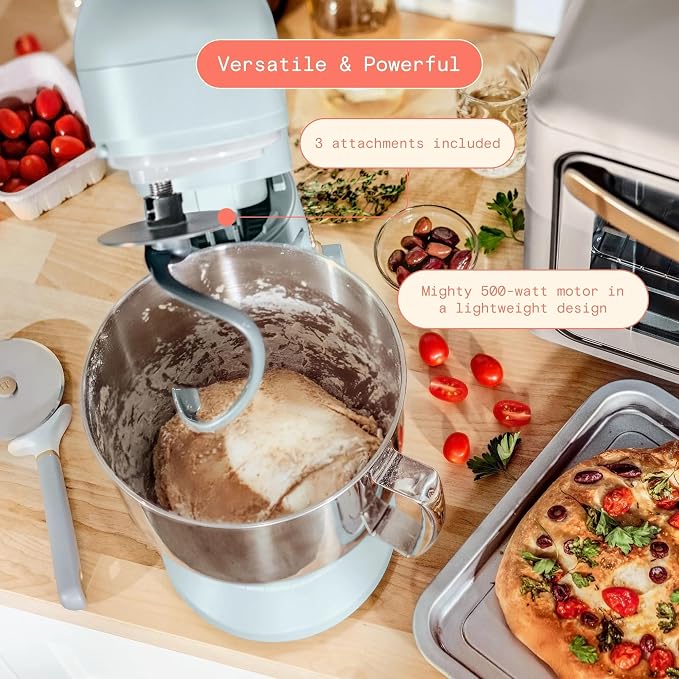 5.3 Qt Stand Mixer, 300W Electric Kitchen Mixer with 12 Speeds, Tilt Head Design, Stainless Steel Bowl, Dough Hook Whisk Beater Splash Guard (Hydrangea)