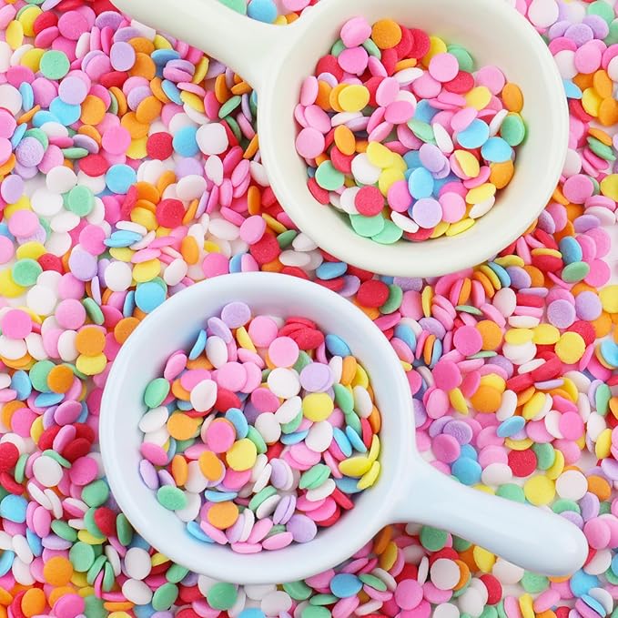 Rainbow Sprinkles Mix for Cake Decorating, 4.6Oz Colored Confetti Round Chip Sprinkles for Cake Cupcake Cookies Baking Ice Cream