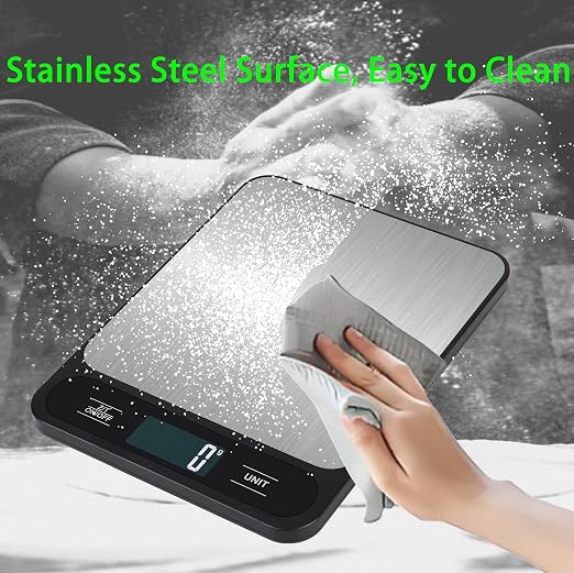 33lb/15kg USB Rechargeable Digital Kitchen Scale, Food Scale, LCD Display, High Capacity Weight Grams and Ounces for Baking Cooking and Meal Prep, 6 Units with Tare Function