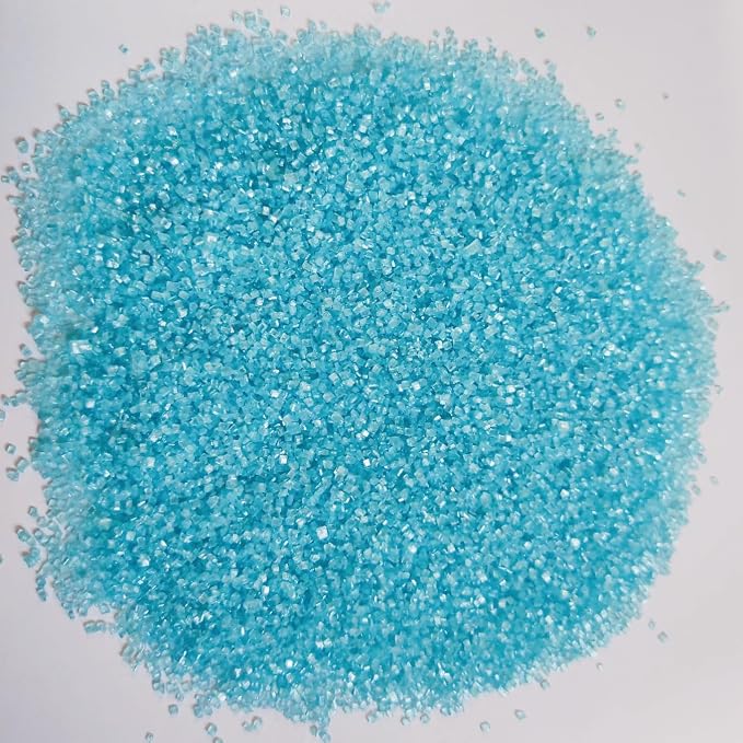 HeDeon&Rles Edible SkyBlue Sanding Sugar Crystals for Baking 120g/4.23oz Sparkling Sugar Crystals Cake Cupcake Pancake Ice Cream Top Birthday Wedding Easter Halloween ChristmasCake Decoration