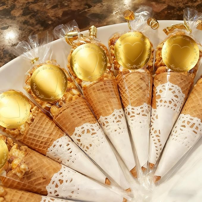 120Pcs Handmade With Love Stickers, 2 Inch Embossed Gold Foil Handmade Stickers Labels for Small Business Packaging, Wedding Favors, Crafts, Birthday, Envelope Seals – Round Adhesive Thank You Tags