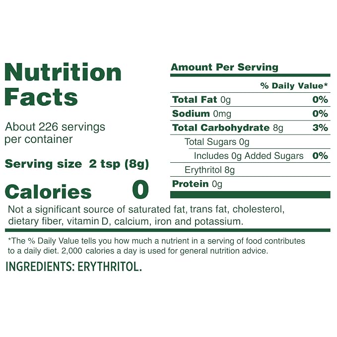 WHOLE EARTH 100% Erythritol Zero Calorie Plant-Based Sugar Alternative, 4 Pound Pouch (Packaging May Vary )