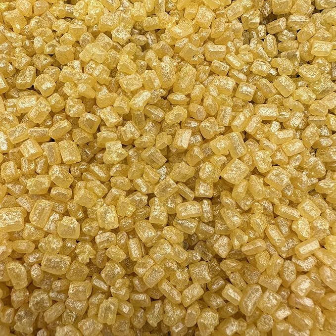 NIPEOR Golden Sugar Sprinkles – 4.6oz (130g) Edible Metallic Crystals for Cake & Cupcake Decorating, Christmas & Holiday Baking, Cookie Candy Sprinkles for Desserts & Ice Cream Toppings (Sugar Crystals - Golden)
