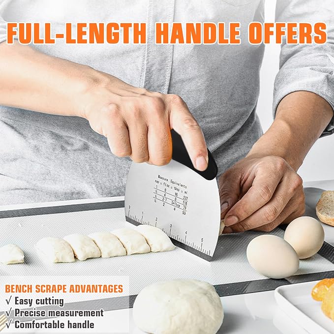 Biscuit Cutter Set,10PCS Stainless Steel Pastry Blender Set with Pastry Cutter,5PCS Biscuit Cutter,Dough Cutter,3 Cup Flour Sifter,Baking Mat and Fine Mesh Strainer for Cooking Cookies and Donuts