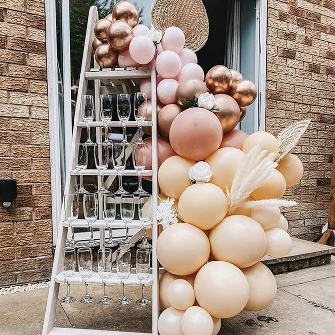 PartyWoo Nude Balloons 100pcs 5 Inch Apricot Boho Fall Neutral Latex Helium Balloons for Graduation Wedding Anniversary Birthday Boy Baby Shower Woodland Boho Theme Party Decorations Brown-F05