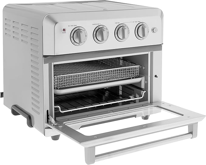 Cuisinart Convection Toaster Oven Airfryer Combo, 6-in-1 1800 Watts, XL Capacity Convection Oven with 60-Minute Timer/Auto-Off for Toast, Bake or Broil, Stainless Steel, CTOA-122