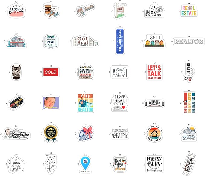 100Pcs Realtor Stickers for Laptop & Water Bottles, Real Estate Stickers - Real Estate Agent Gifts - Realtor Party Supplies - Gift for Women & Men