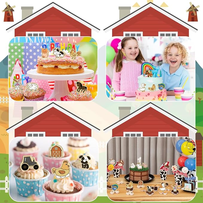Jspupifip 16 Pack Farm Animal Cookie Cutters Set, 3D Cookie Plunger Stamps Cow Pig Chicken Sheep Animal Circus DIY Press Molds Funny Cartoon Farm Theme Party Baking Supplie Plastic Clay Biscuit Molds