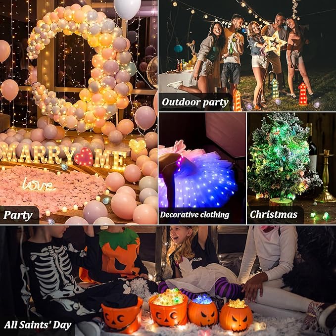 50pcs LED Purple Balloon Light, Round Led Mini LED Lights for Paper Lantern Balloon Indoor Outdoor Party Event Fun, Birthday Party Wedding Decoration Supplies