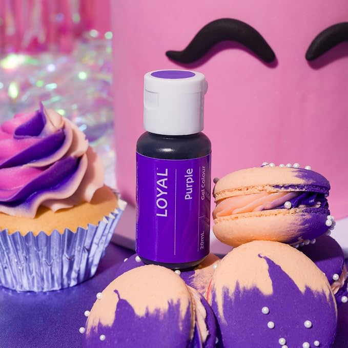 Loyal Gel Food Coloring | Vibrant Color for Buttercream, Fondant, Royal Icing, Gum Paste, Marzipan and Cake Batter | Gel-Based Concentrated Food Dye - 20ml Purple