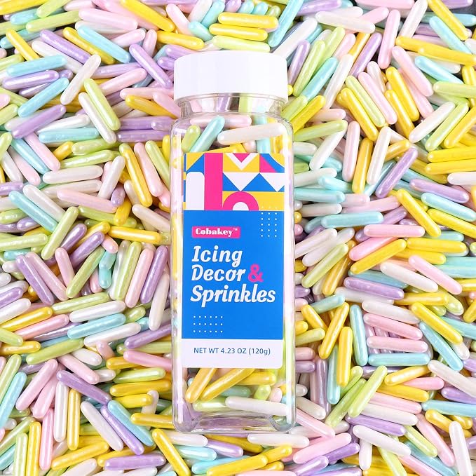 Sprinkles for Cake Decorating 4.2 Ounce Edible Sprinkles for Cookie Decorating, Cupcake Topper, Ice Cream, Candy, Chocolate, Parties (sugar rods)