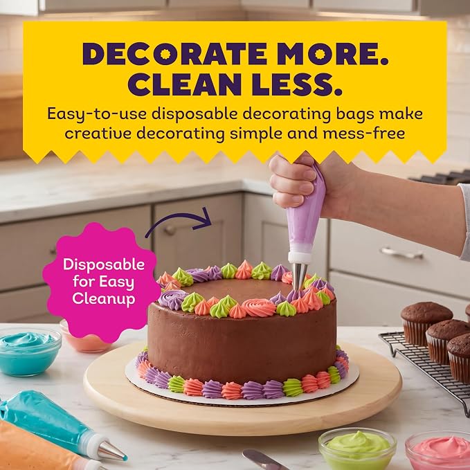 Wilton Disposable Decorating Bags - Piping, Icing & Cake Decorating - Perfect for Baking Creations - Baking Accessories - Packaging May Vary - 12-Inch, 100 Count