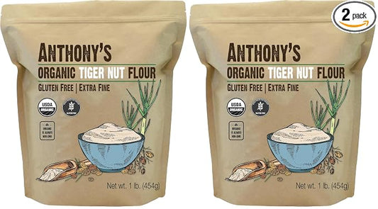 Anthony's Organic Tiger Nut Flour, 1 lb, Gluten Free, Non GMO, Paleo Friendly (Pack of 2)