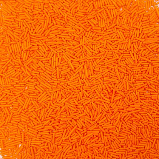 Sentovac Edible Orange Jimmies Sprinkles for Cake Decorating | Cupcake and Ice Cream Toppers Cake Decorations | Soft Jimmies Sprinkles for Baking | 1 Bottle 2.75oz Cookie Decorating Celebrations Wedding Shower Party Chirstmas Supplies