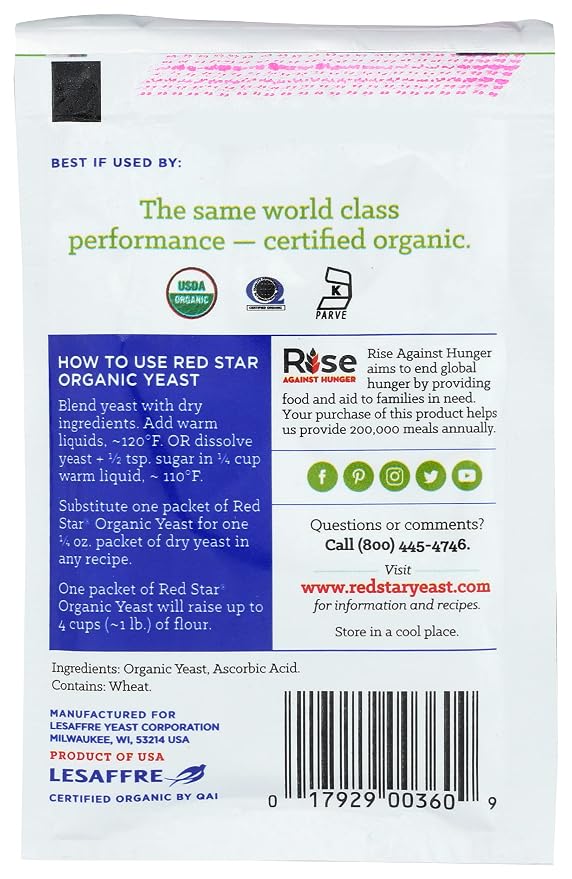 Red Star Organic Instant Yeast - 1 Packet