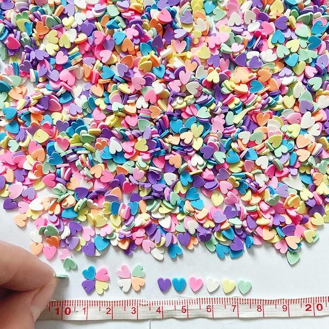 100G Fake Sprinkles Polymer Sprinkles Faux Sprinkles Resin Sprinkles Clay Sprinkles For Resin Fake Candy Sprinkles for Nail Art DIY Crafts Cake Phone Case (100G Heart-9)