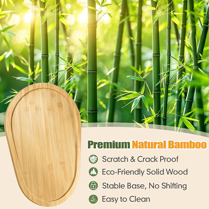 Mixer Slider for Kitchenaid Mixer 5-8 Qt Bowl Lift Stand Mixer Bamboo Wood Countertop Appliance Sliding Tray Mover Sliding Caddy for Kitchen Aid Slider Mat Accessories Attachments Natural Bamboo
