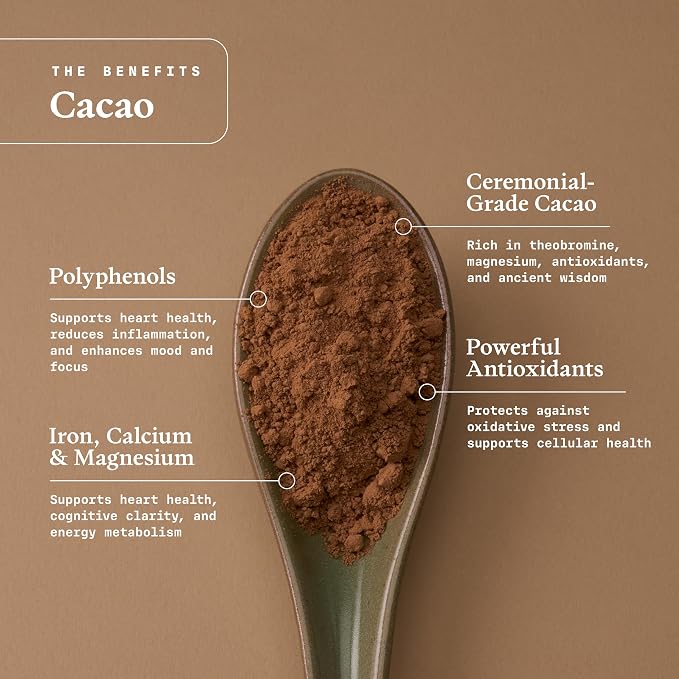 Ultra Life Sport - Ceremonial Cacao - 100% USDA Raw Organic Cacao Powder Superfood - Contains Theobromine with Antioxidants, Iron, Magnesium, and Calcium - A Coffee Substitute, Caffeine Free - 1/2 lb