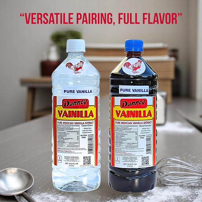 Danncy Vanilla Dark & Clear 33 oz 2 Pack – Authentic Mexican Vanilla Flavor