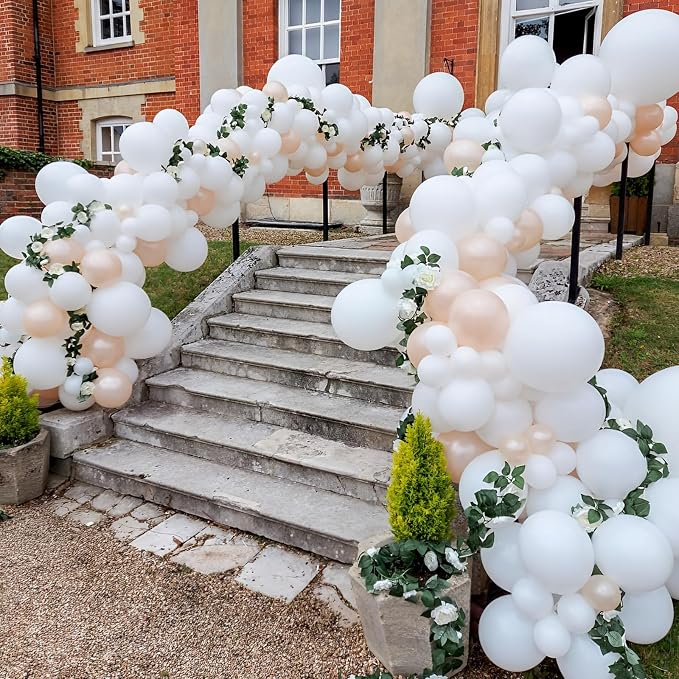 Voircoloria 110pcs White Balloons 12inch Matte White Latex Party Balloons for Wedding, Birthday, Graduation, Bridal Shower, Baby Shower, Bachelorette and Engagement Decorations